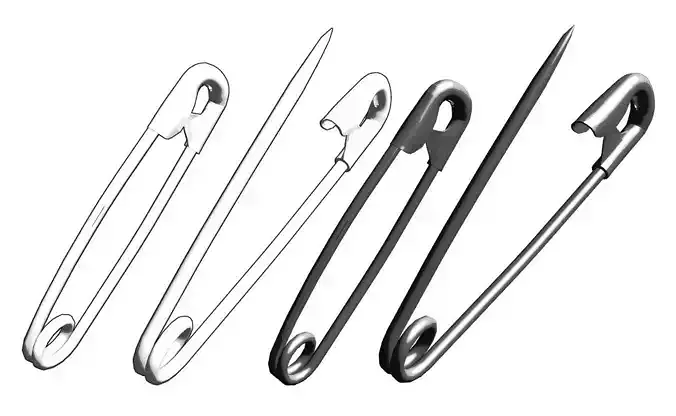 Safety Pin Free 3D model