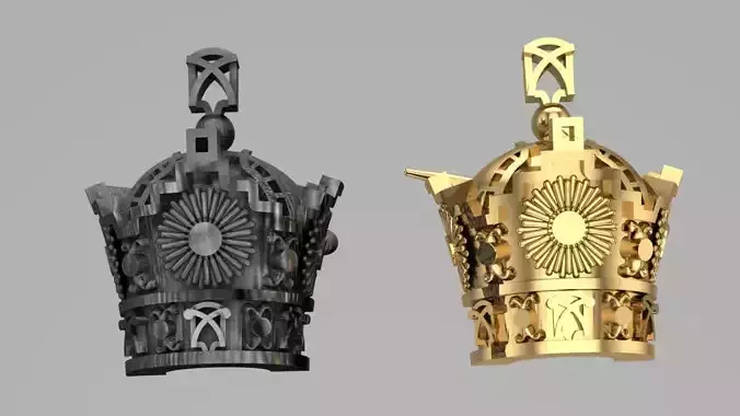 crown clothes pin 3D print model