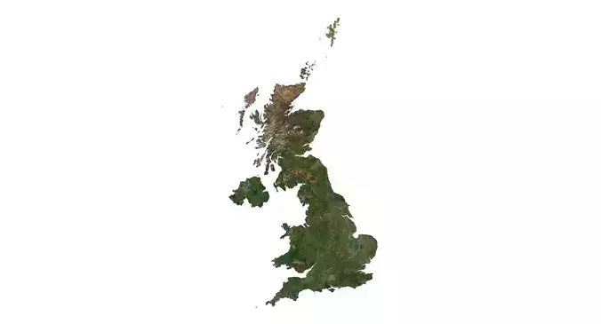 United Kingdom Terrain 3D Map 3D model