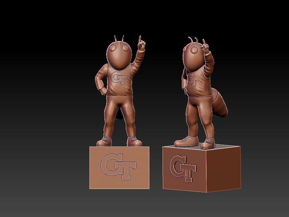 NCAA - BUZZ  GEORGIA TECH YELLOW JACKETS MASCOT STATUE 3D print model_1