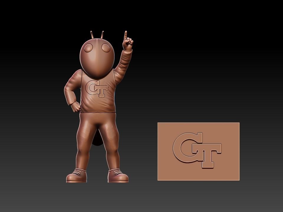 NCAA - BUZZ  GEORGIA TECH YELLOW JACKETS MASCOT STATUE 3D print model_3
