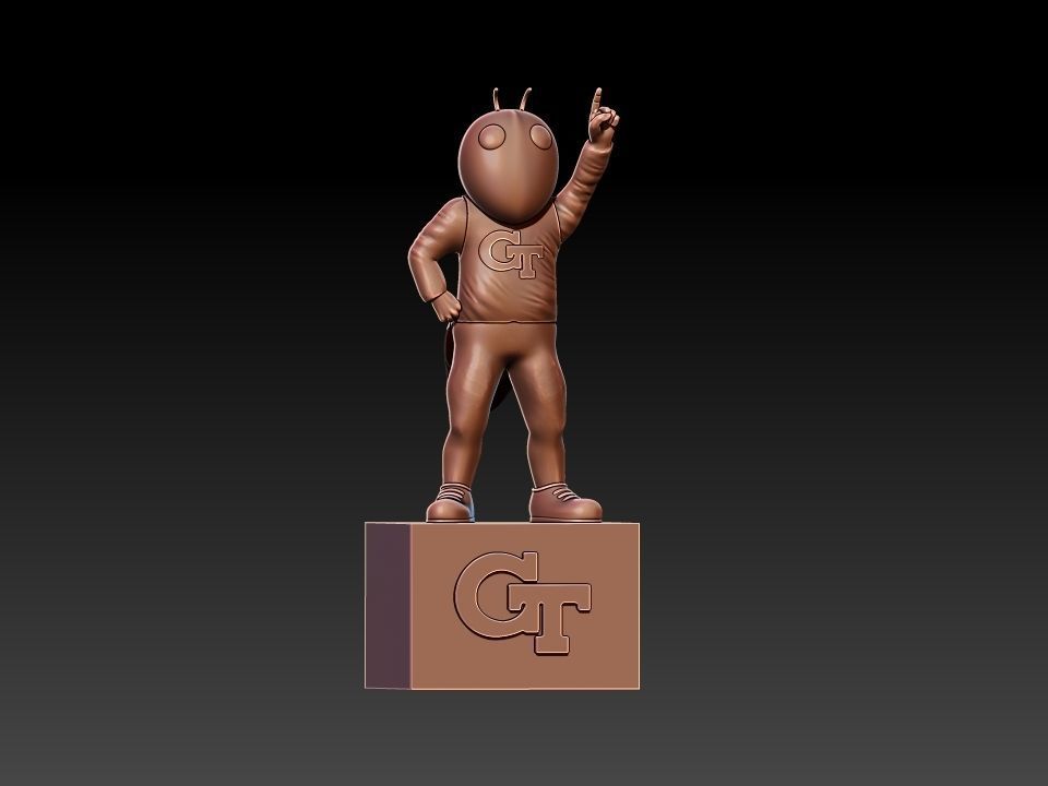 NCAA - BUZZ  GEORGIA TECH YELLOW JACKETS MASCOT STATUE 3D print model_2