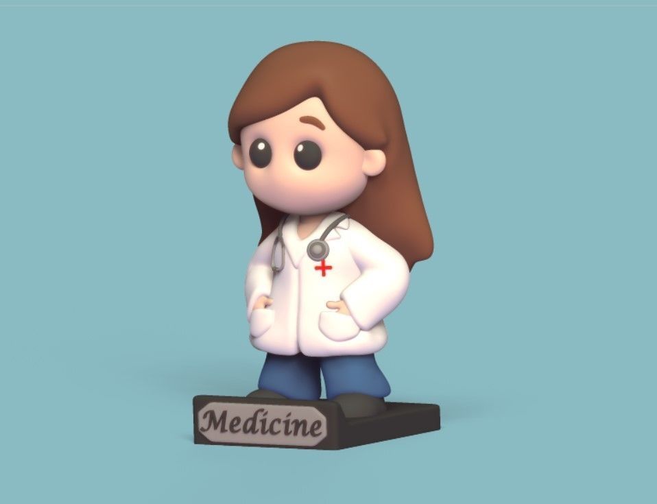 Female Doctor 3D print model_2