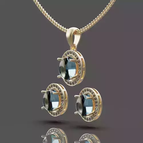 Lux pendant earrings  silver gold printable jewelry 3D model