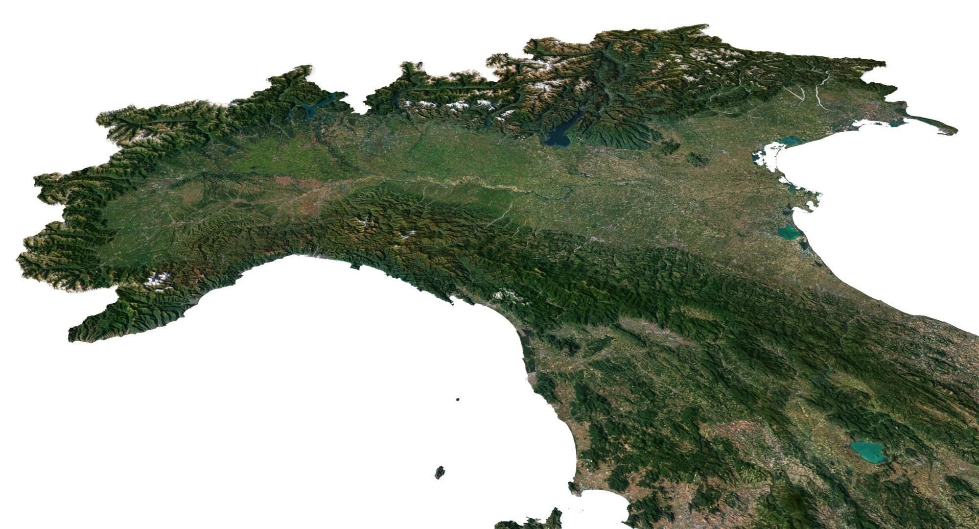 Italy Terrain 3D Map 3D model_7