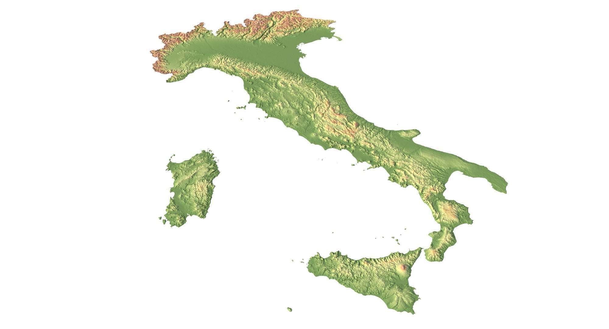 Italy Terrain 3D Map 3D model_9