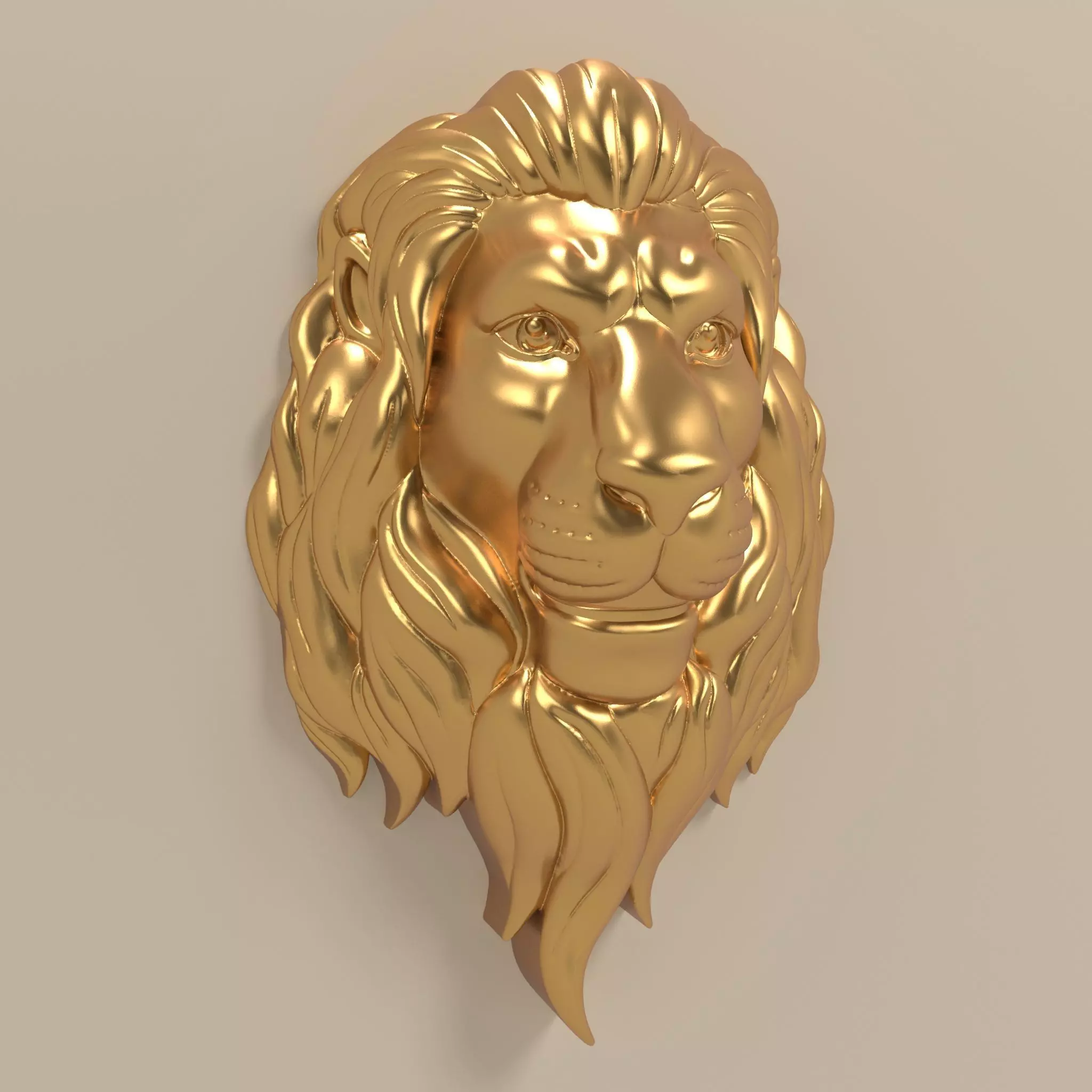 3d Lion face pendant for print 3D print model_0