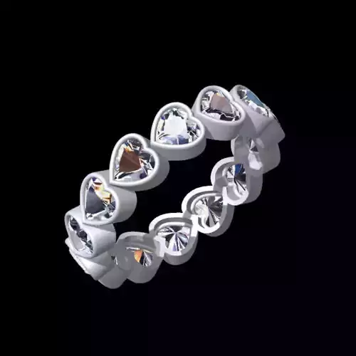 Heart stone ring 3D print model