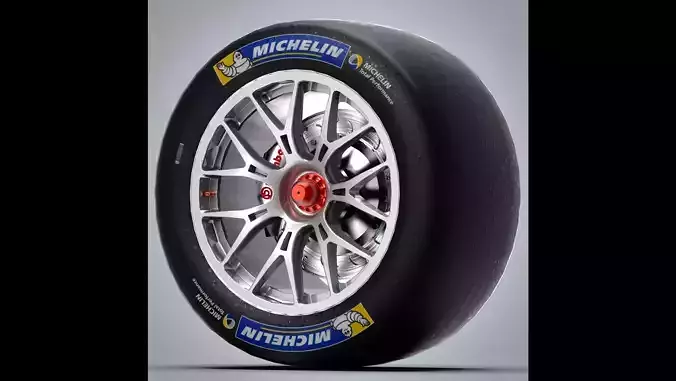 GT3 Racing Wheels Low-poly 3D model