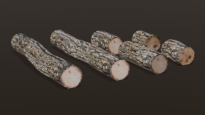 Wooden Log 3D Model Low-poly 3D model