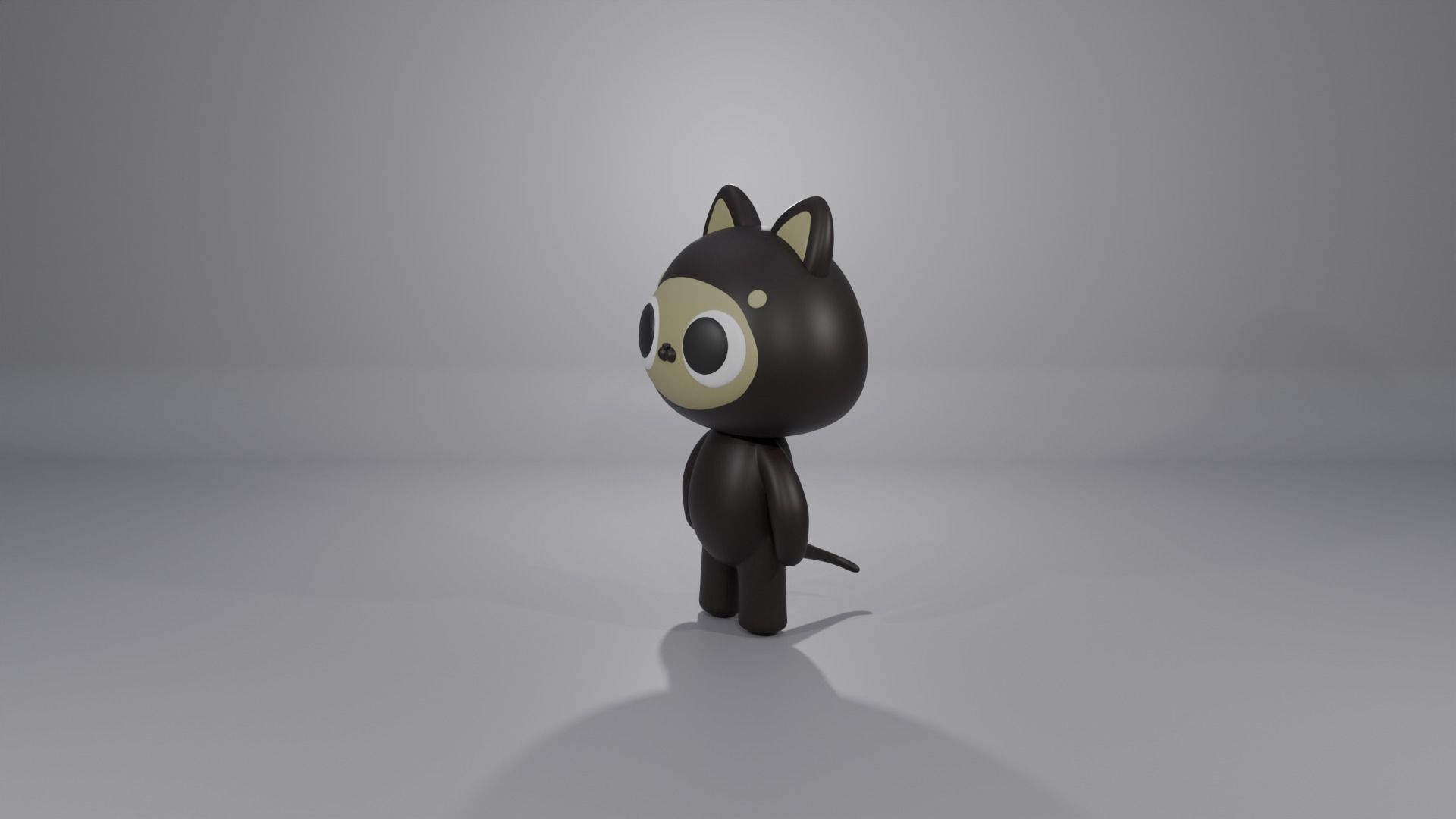 Trio Catsy Low-poly 3D model_4