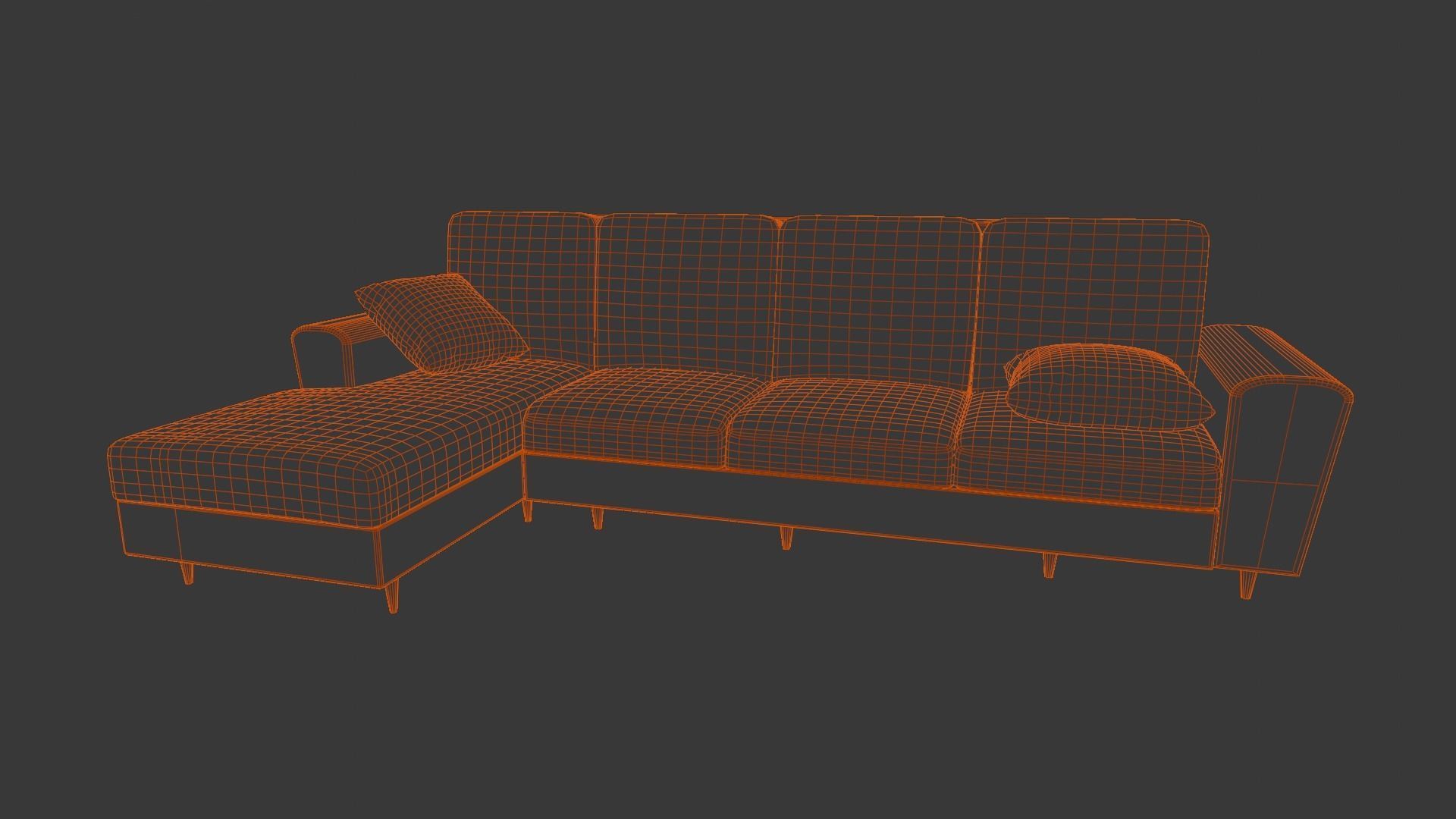 Sofa Set 3D Model Low-poly 3D model_15