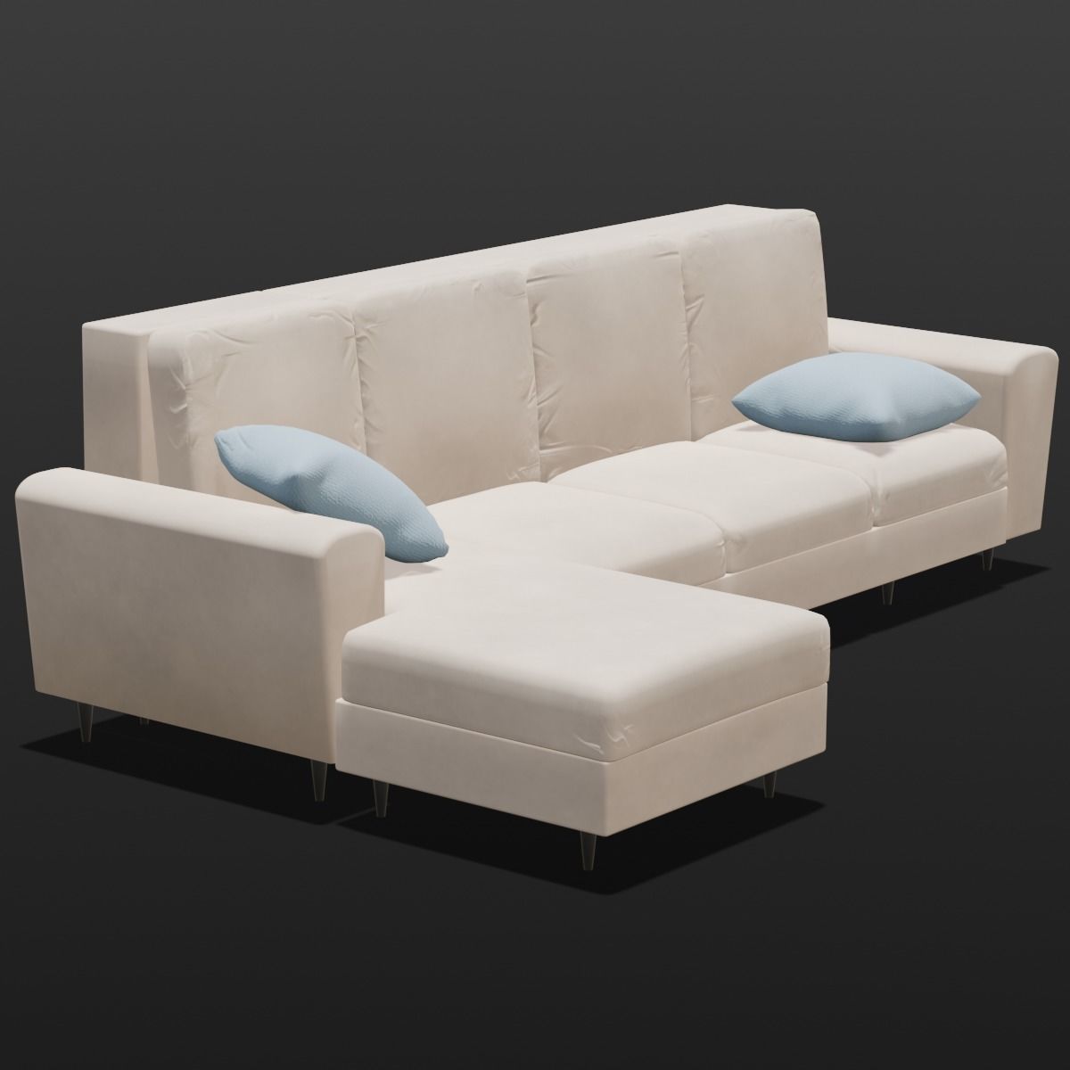 Sofa Set 3D Model Low-poly 3D model_10