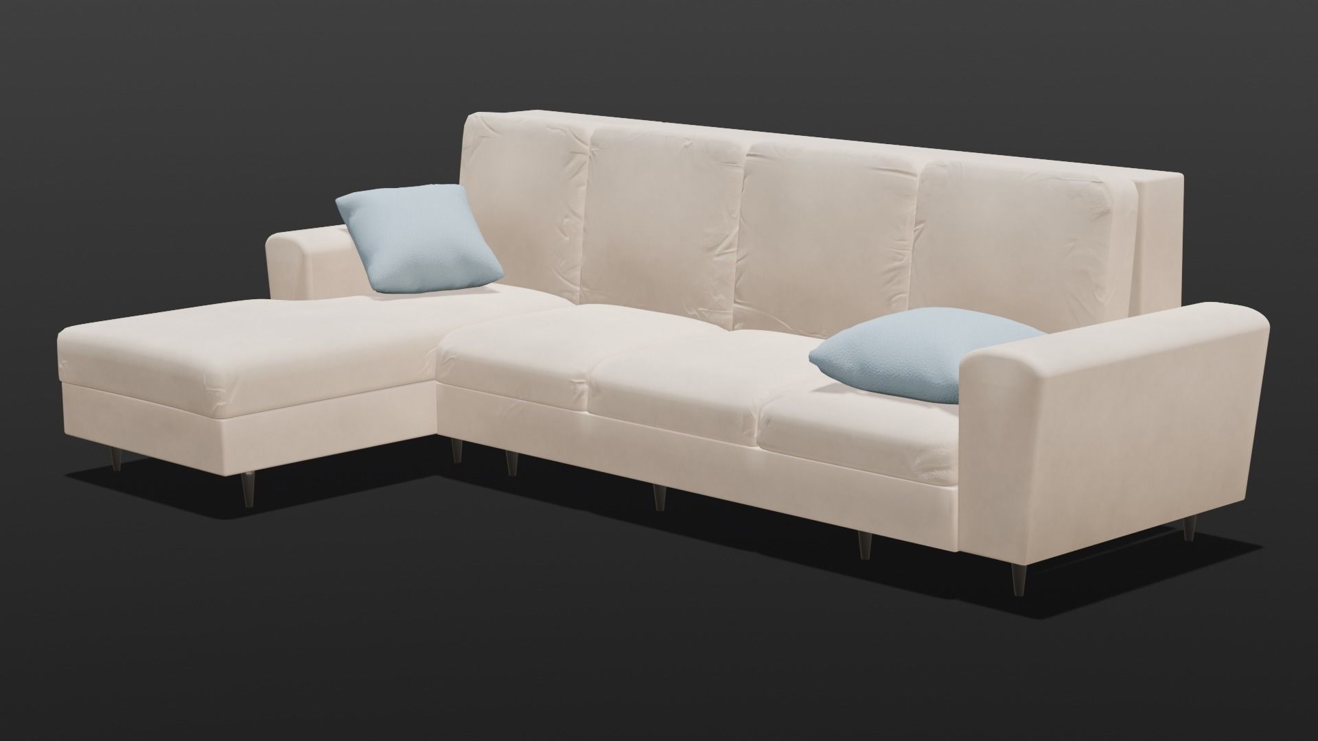 Sofa Set 3D Model Low-poly 3D model_16