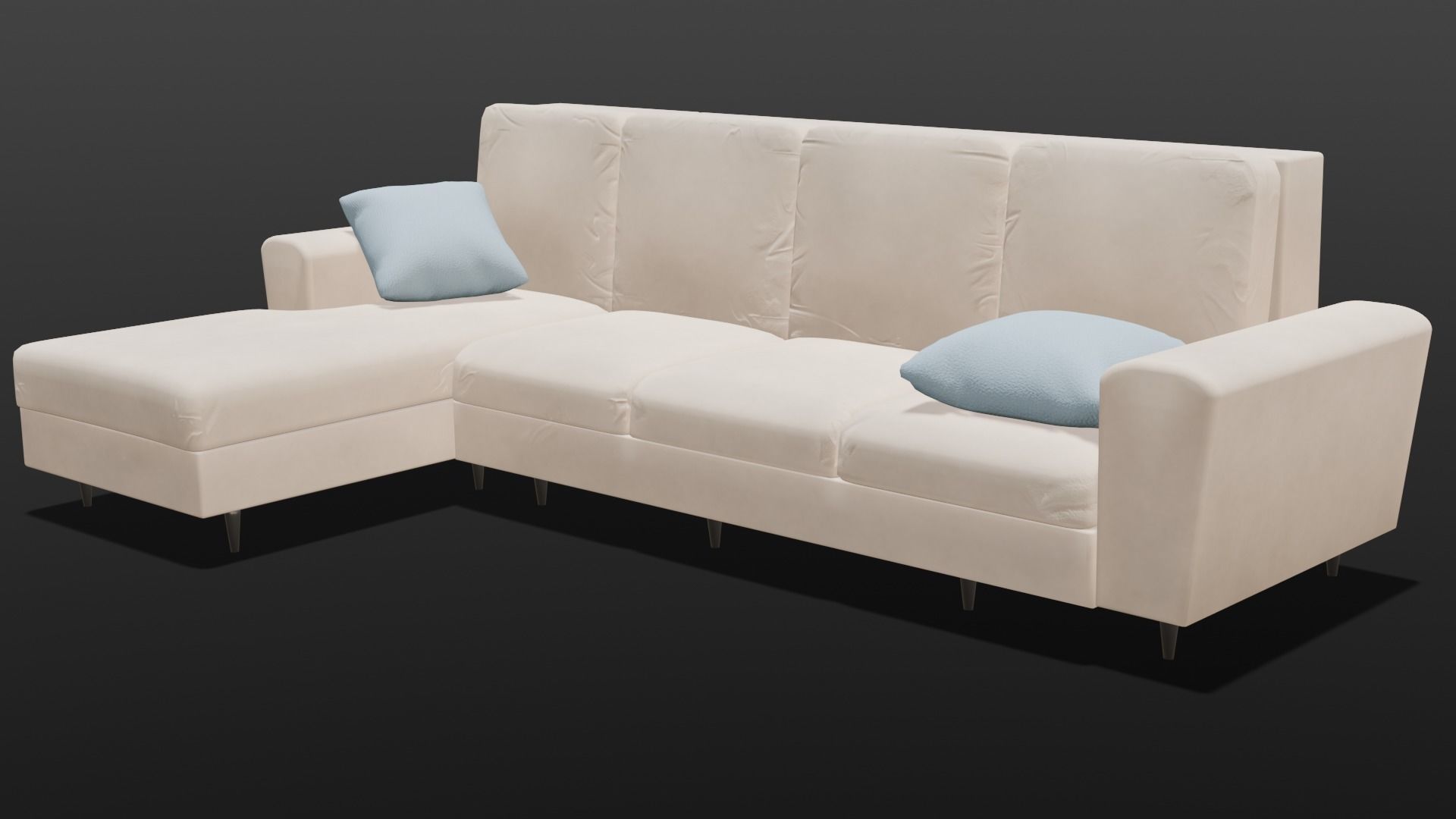 Sofa Set 3D Model Low-poly 3D model_3
