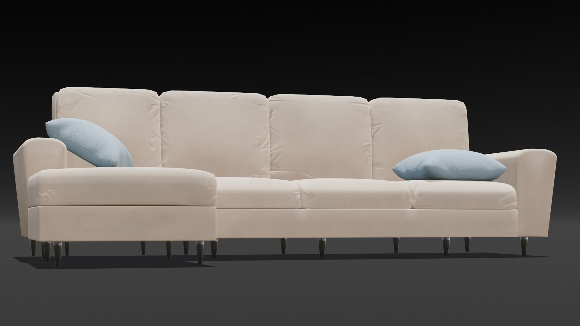 Sofa Set 3D Model Low-poly 3D model_5