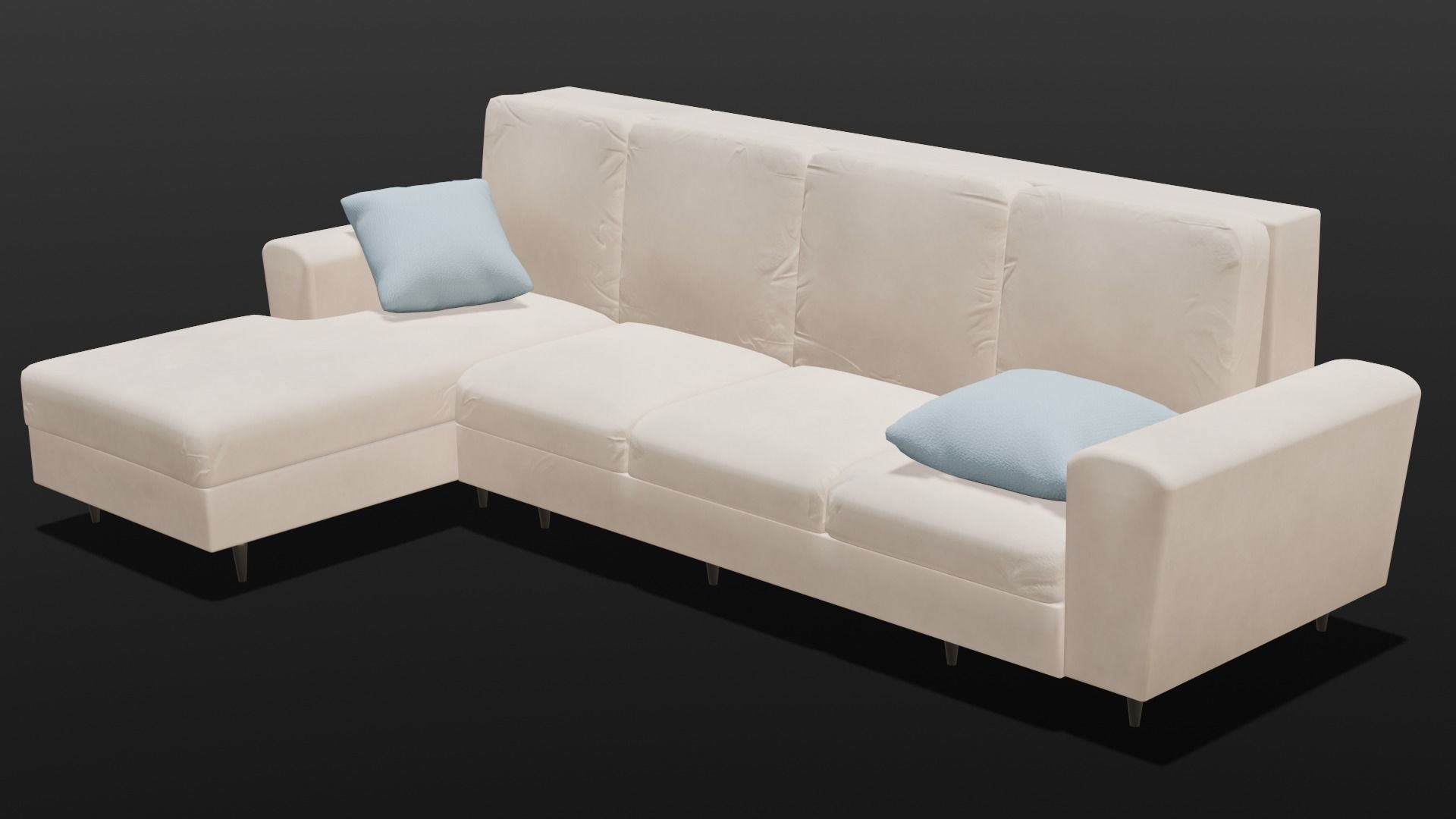 Sofa Set 3D Model Low-poly 3D model_6