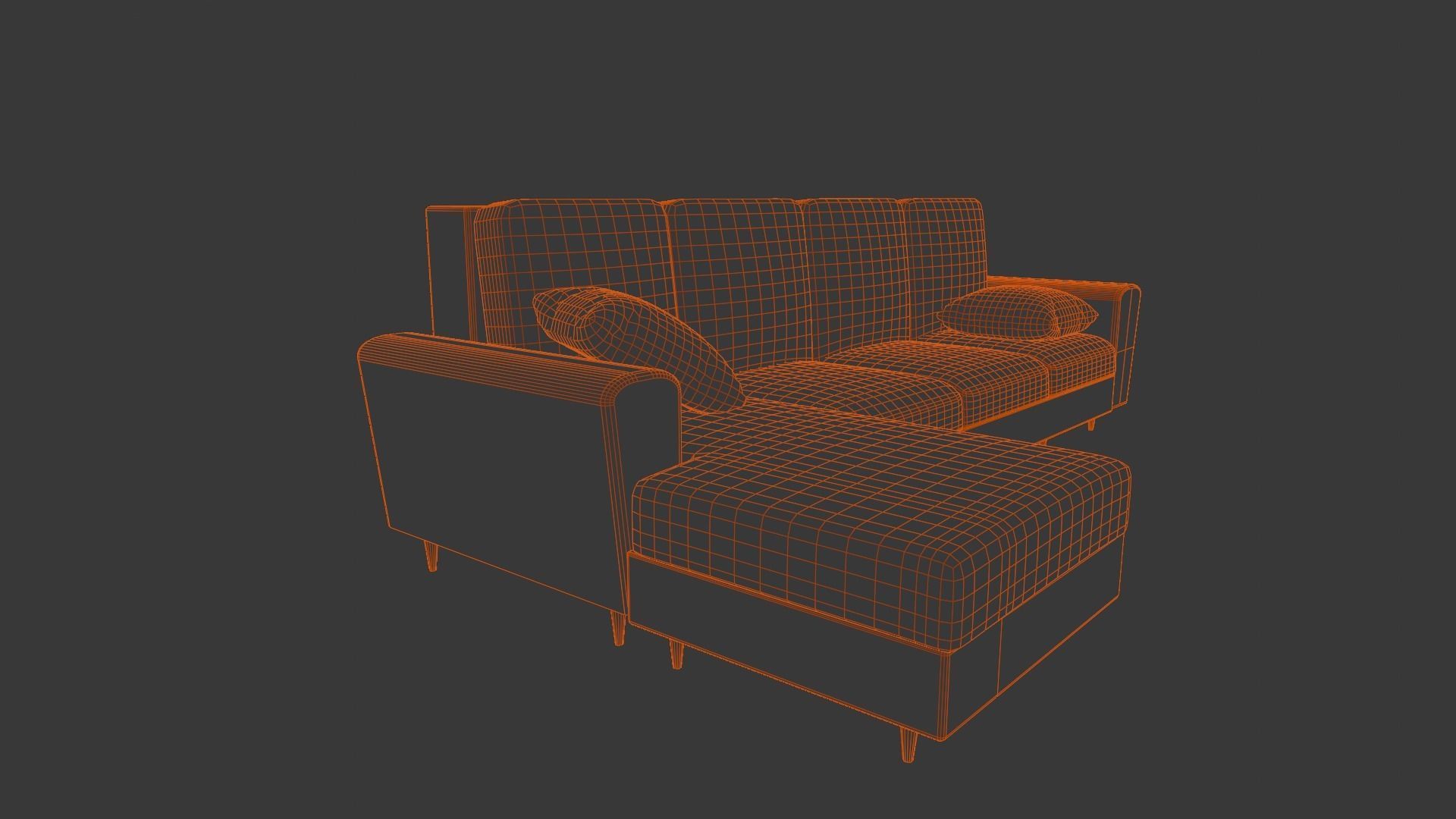 Sofa Set 3D Model Low-poly 3D model_14
