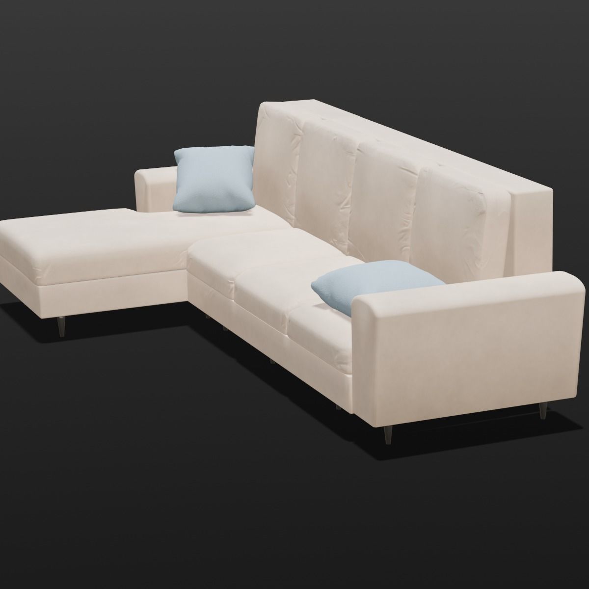 Sofa Set 3D Model Low-poly 3D model_9