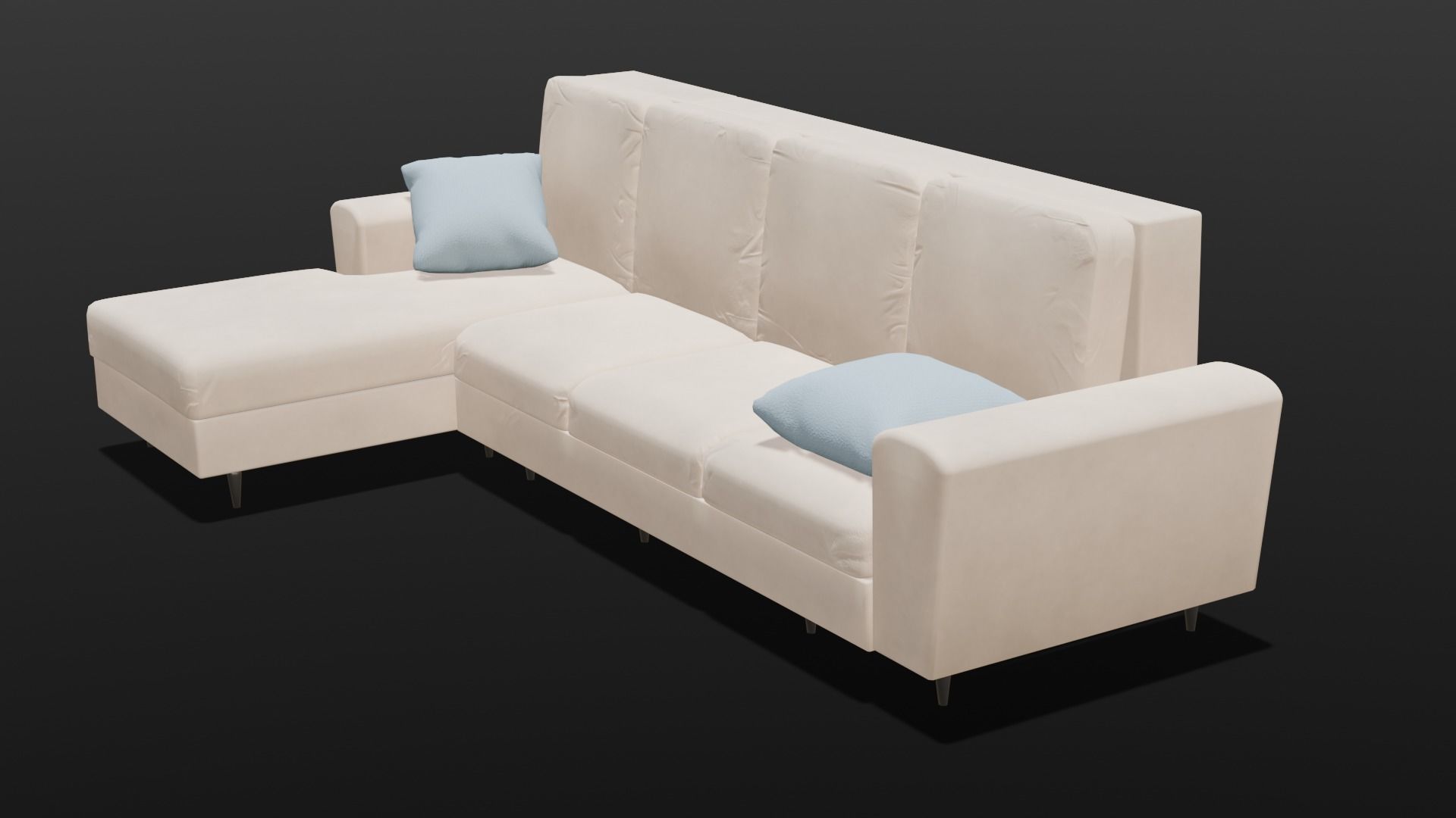 Sofa Set 3D Model Low-poly 3D model_4
