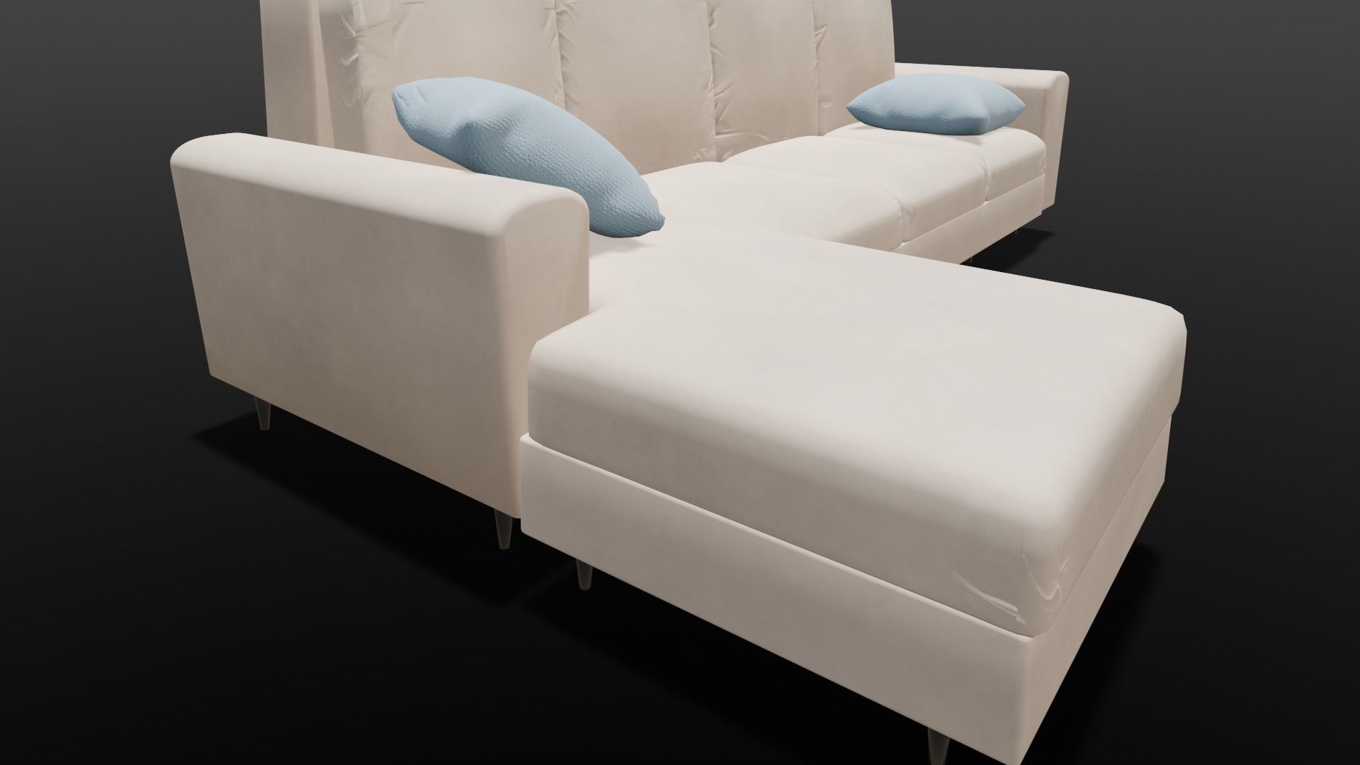 Sofa Set 3D Model Low-poly 3D model_8