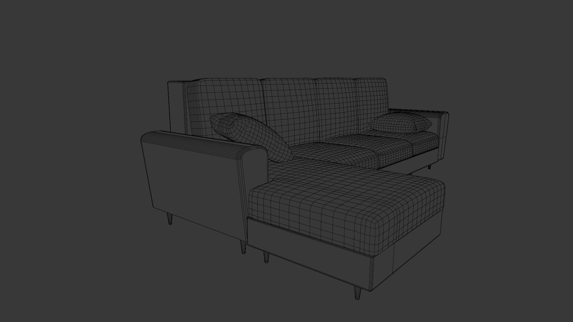 Sofa Set 3D Model Low-poly 3D model_13