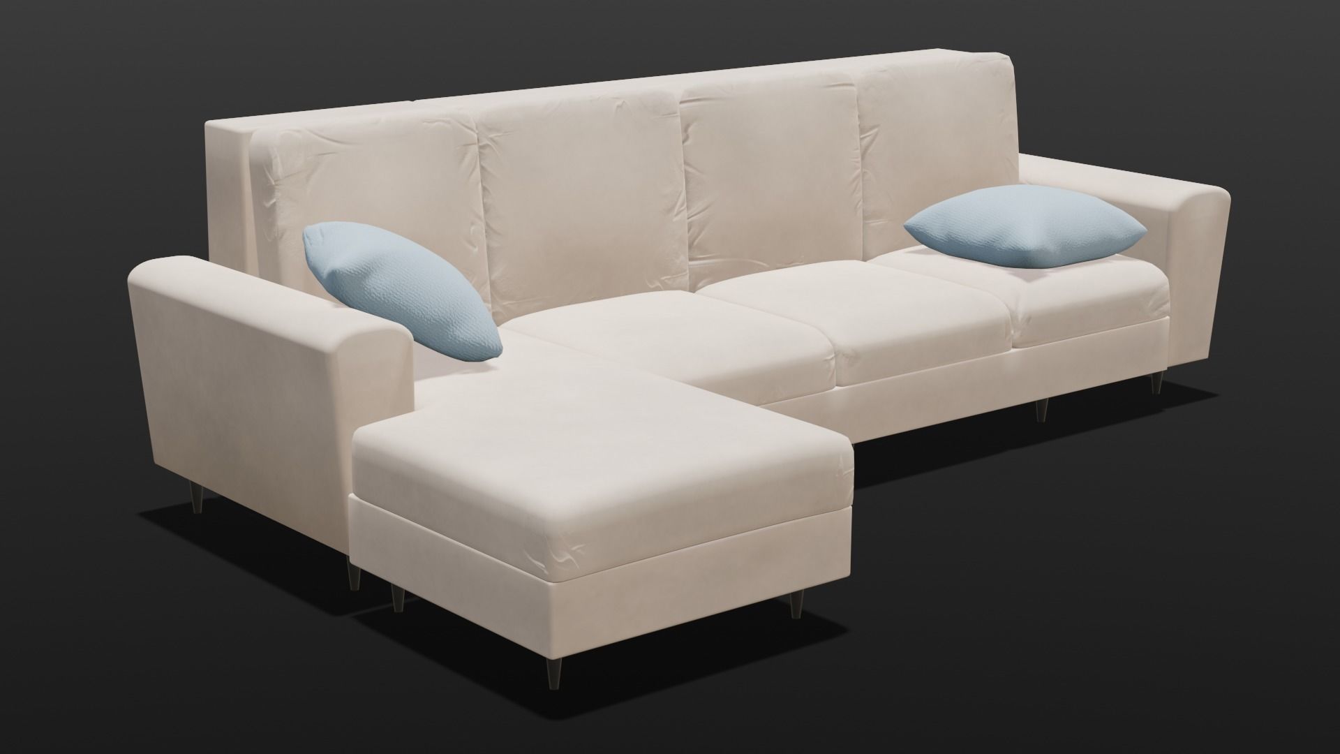 Sofa Set 3D Model Low-poly 3D model_12