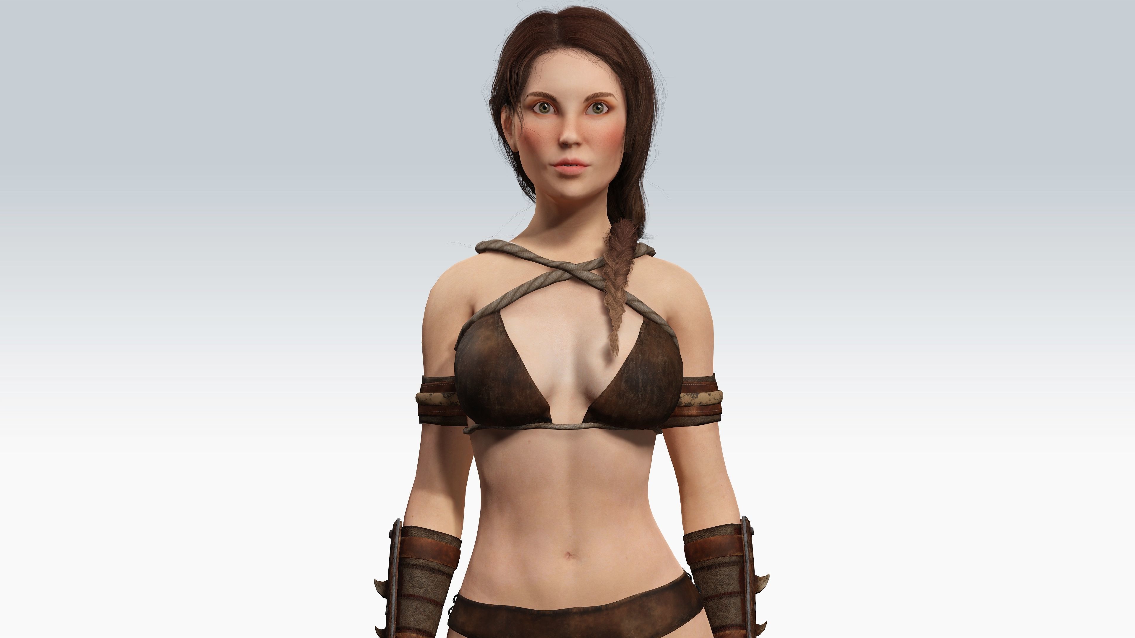 Sexy Character - Fully Rigged 3D model Low-poly 3D model_1