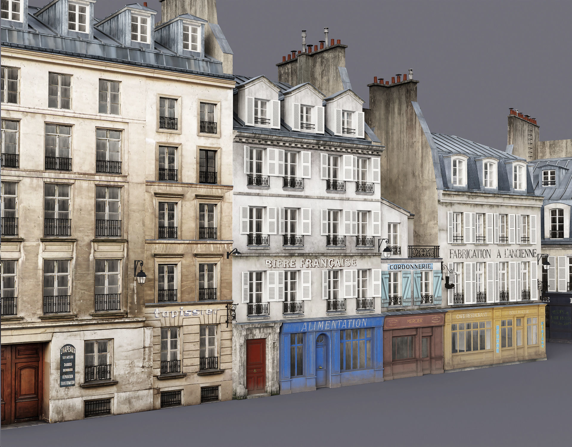 Paris a lancienne Low-poly 3D model_6