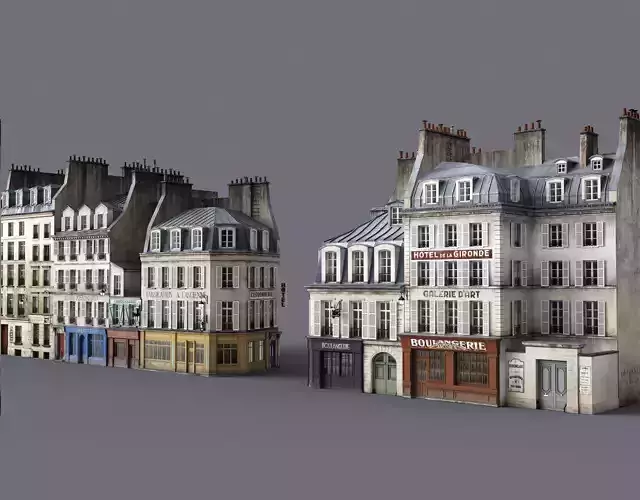 Paris a lancienne Low-poly 3D model