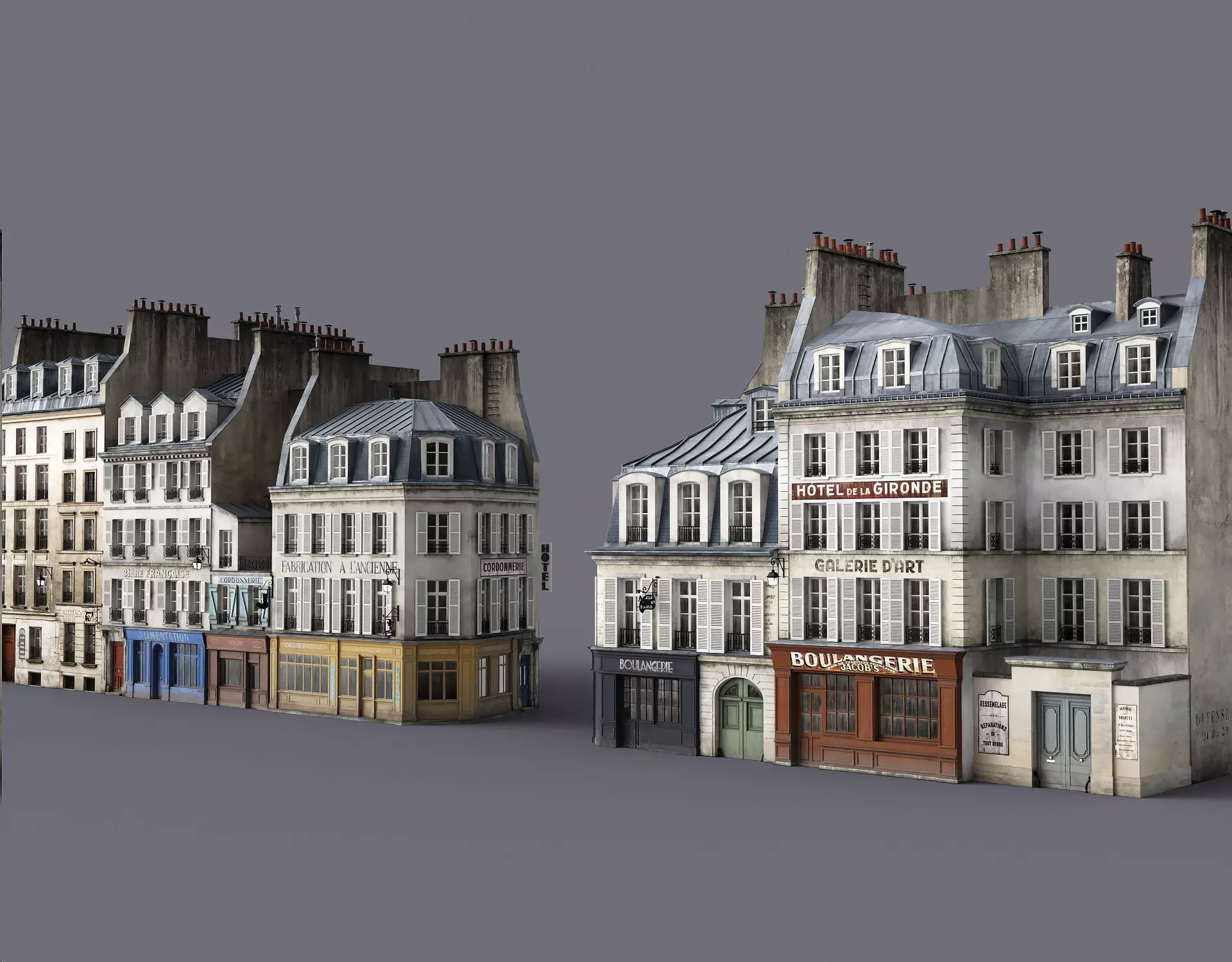 Paris a lancienne Low-poly 3D model_0