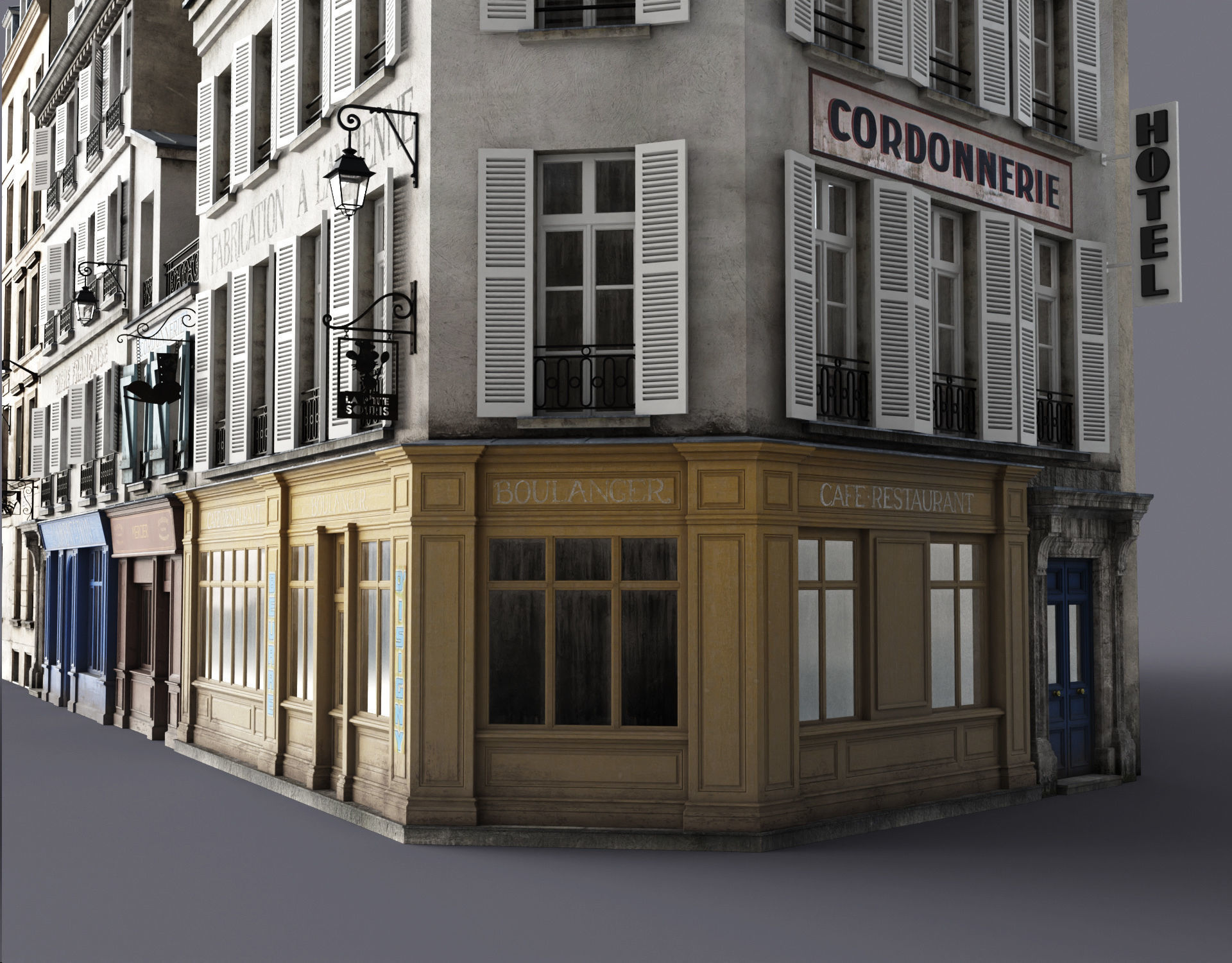 Paris a lancienne Low-poly 3D model_10