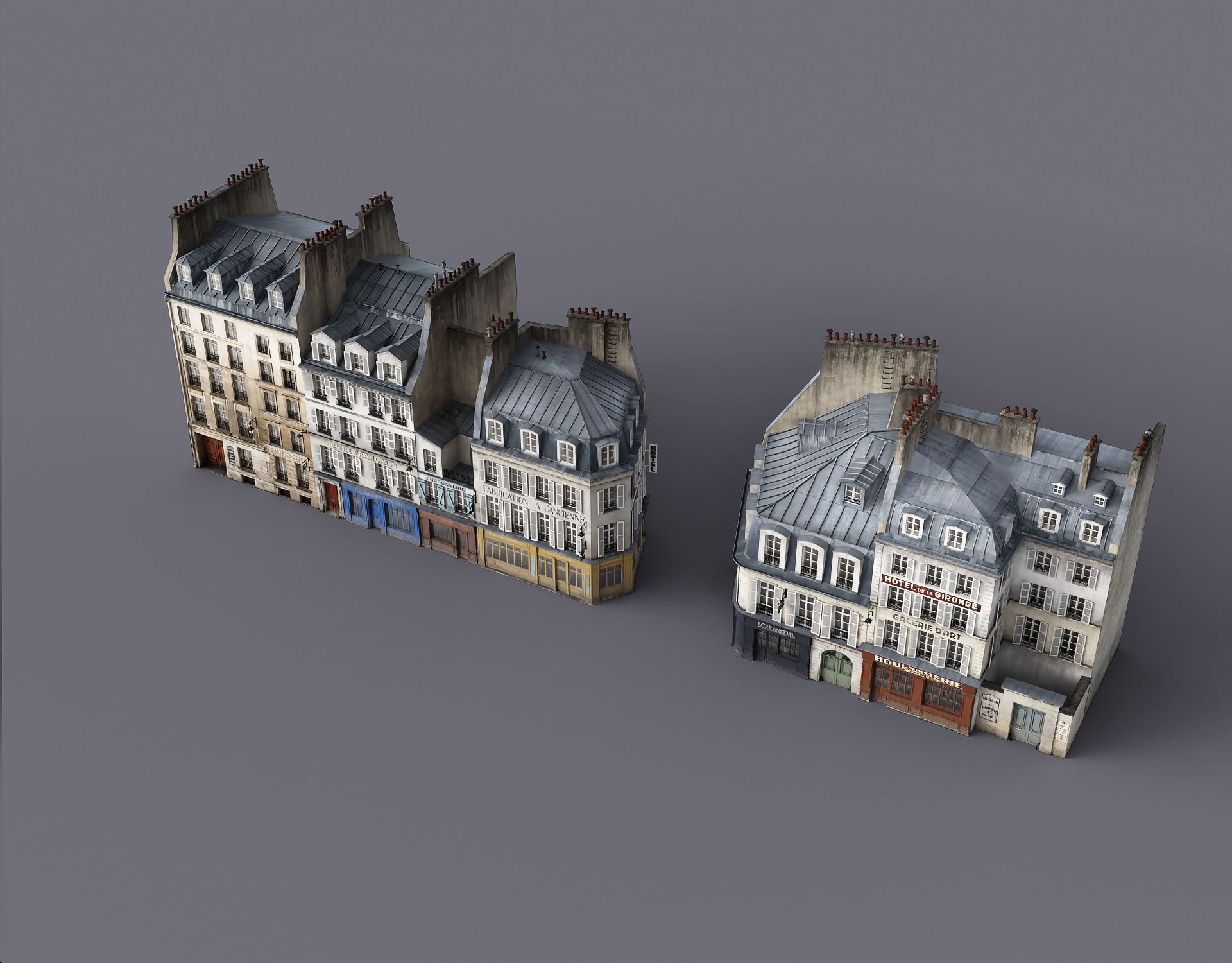 Paris a lancienne Low-poly 3D model_21