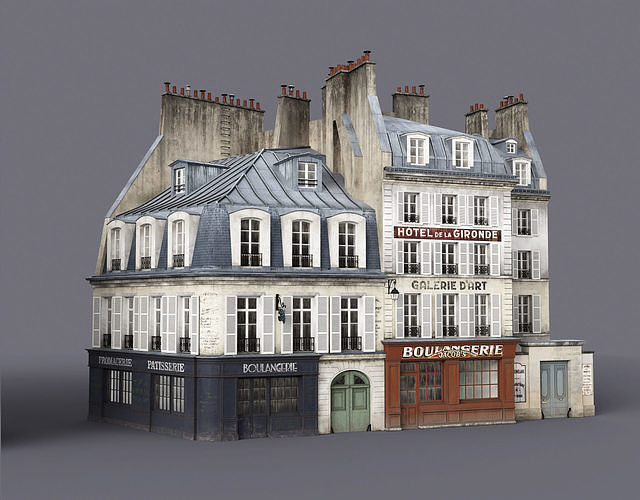 Paris a lancienne Low-poly 3D model 4