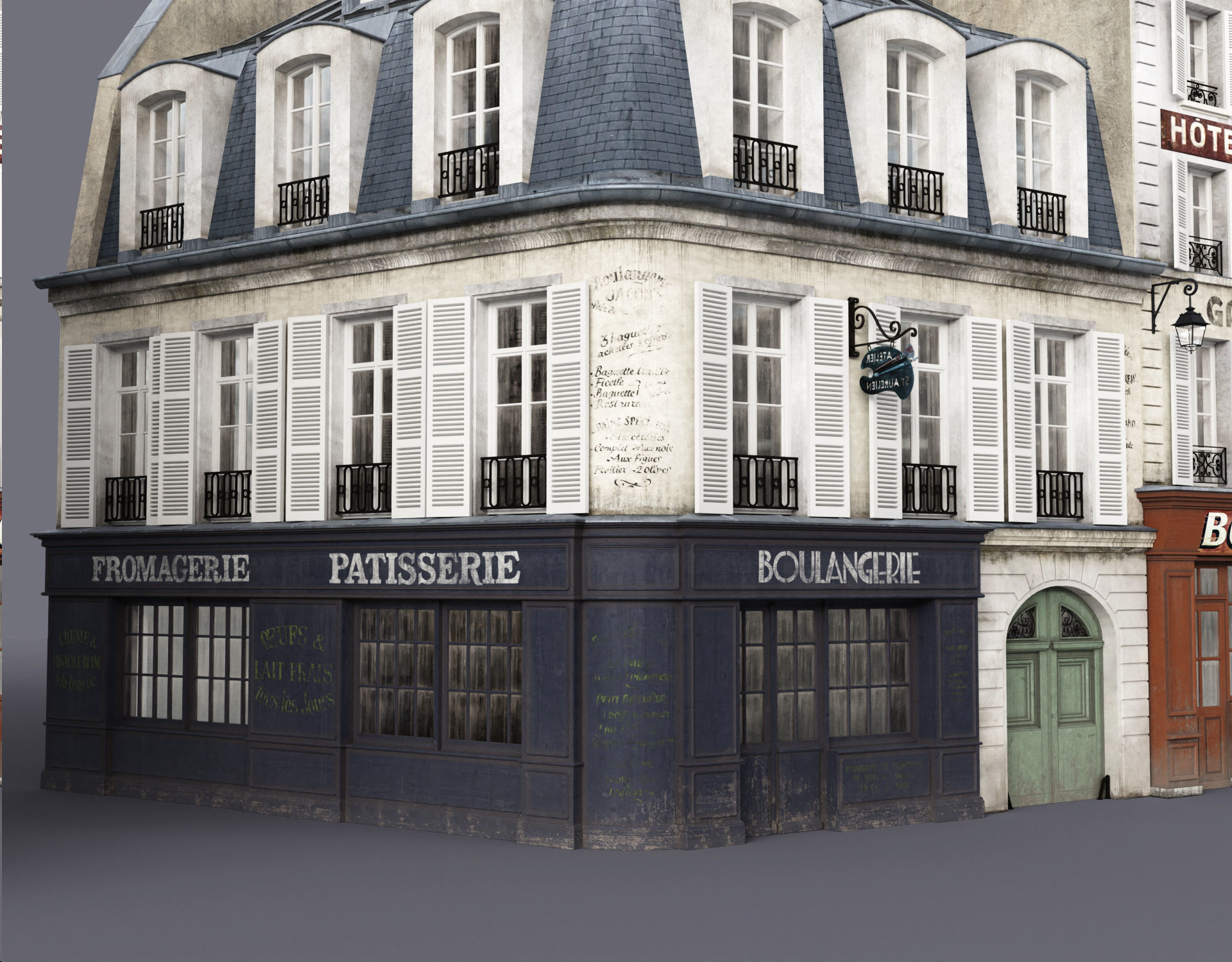 Paris a lancienne Low-poly 3D model_7