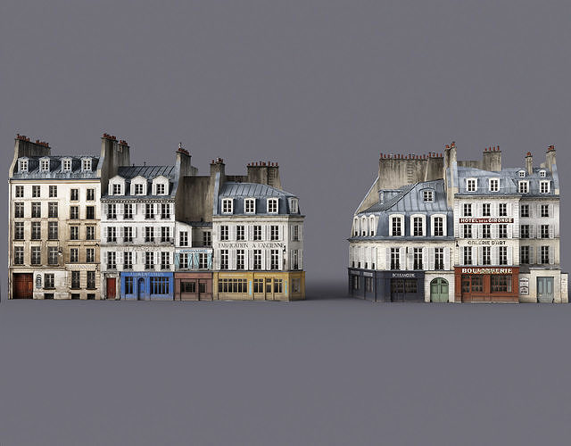 Paris a lancienne Low-poly 3D model 3