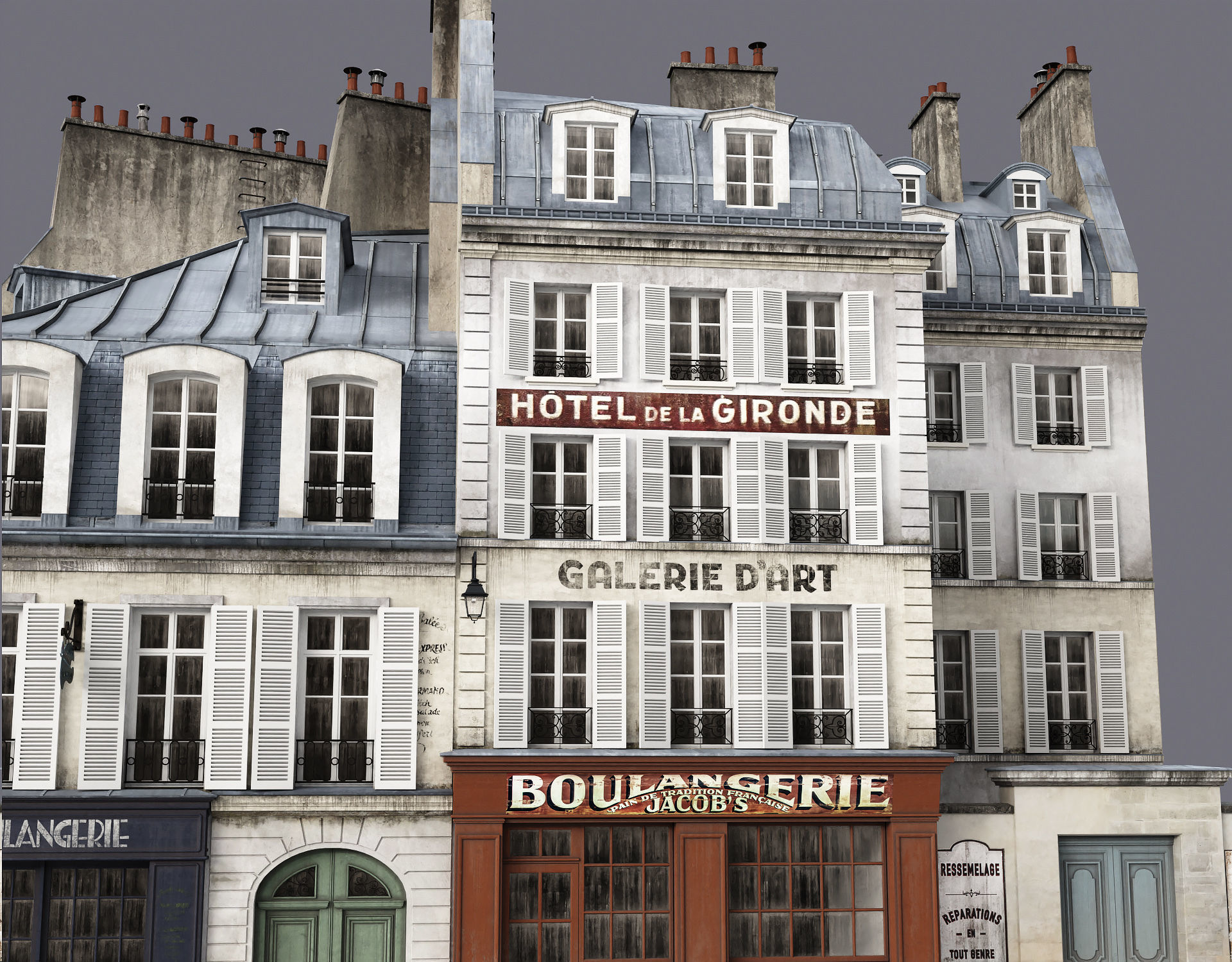 Paris a lancienne Low-poly 3D model_20