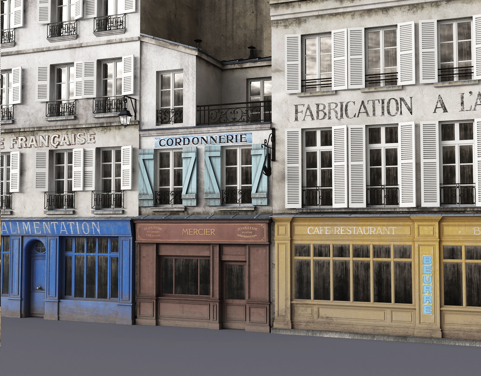 Paris a lancienne Low-poly 3D model_11