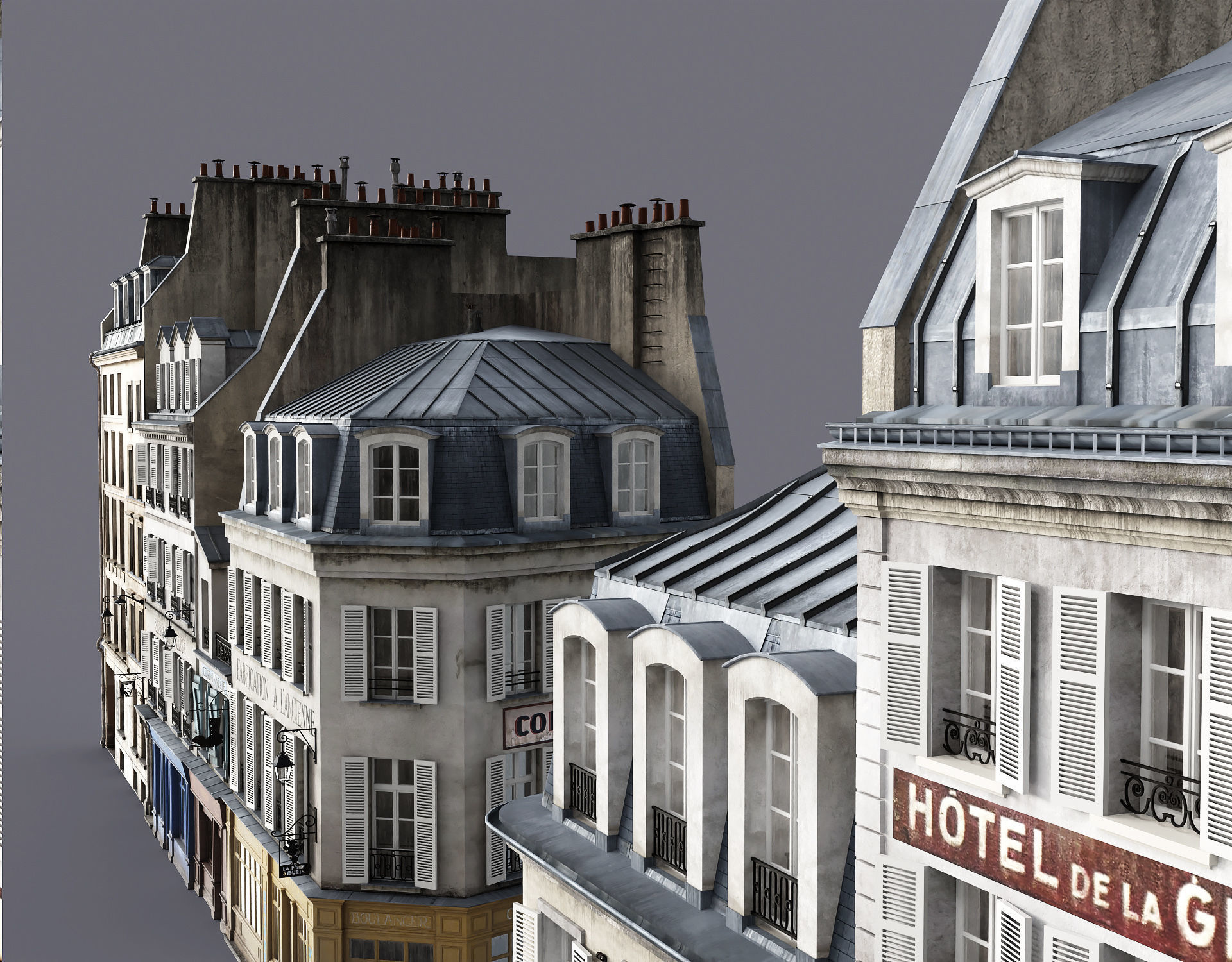 Paris a lancienne Low-poly 3D model_16