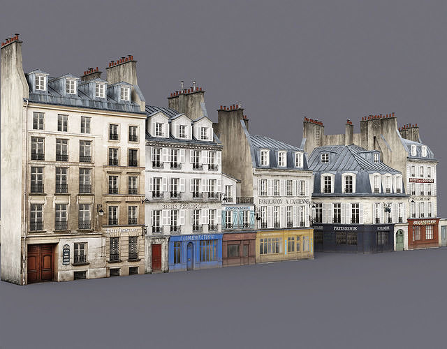 Paris a lancienne Low-poly 3D model 2