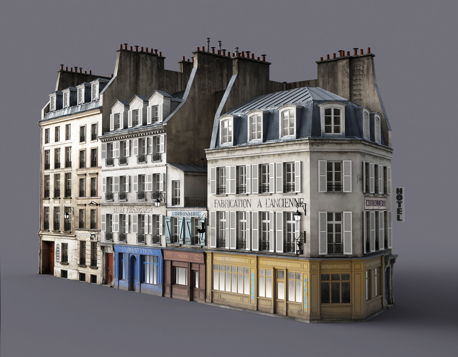 Paris a lancienne Low-poly 3D model_5