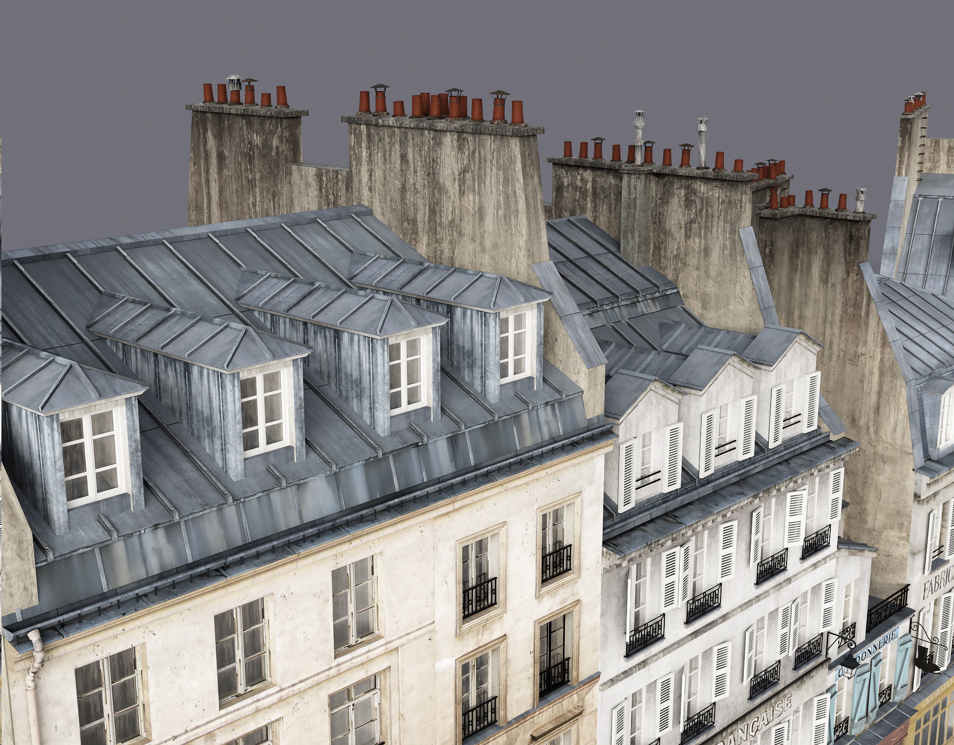 Paris a lancienne Low-poly 3D model_15