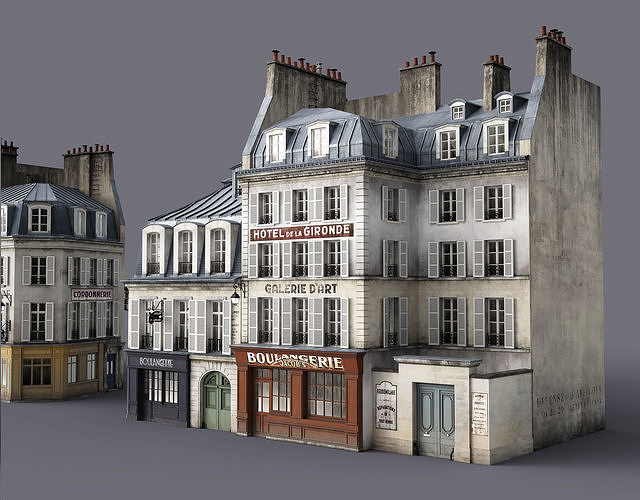 Paris a lancienne Low-poly 3D model 5