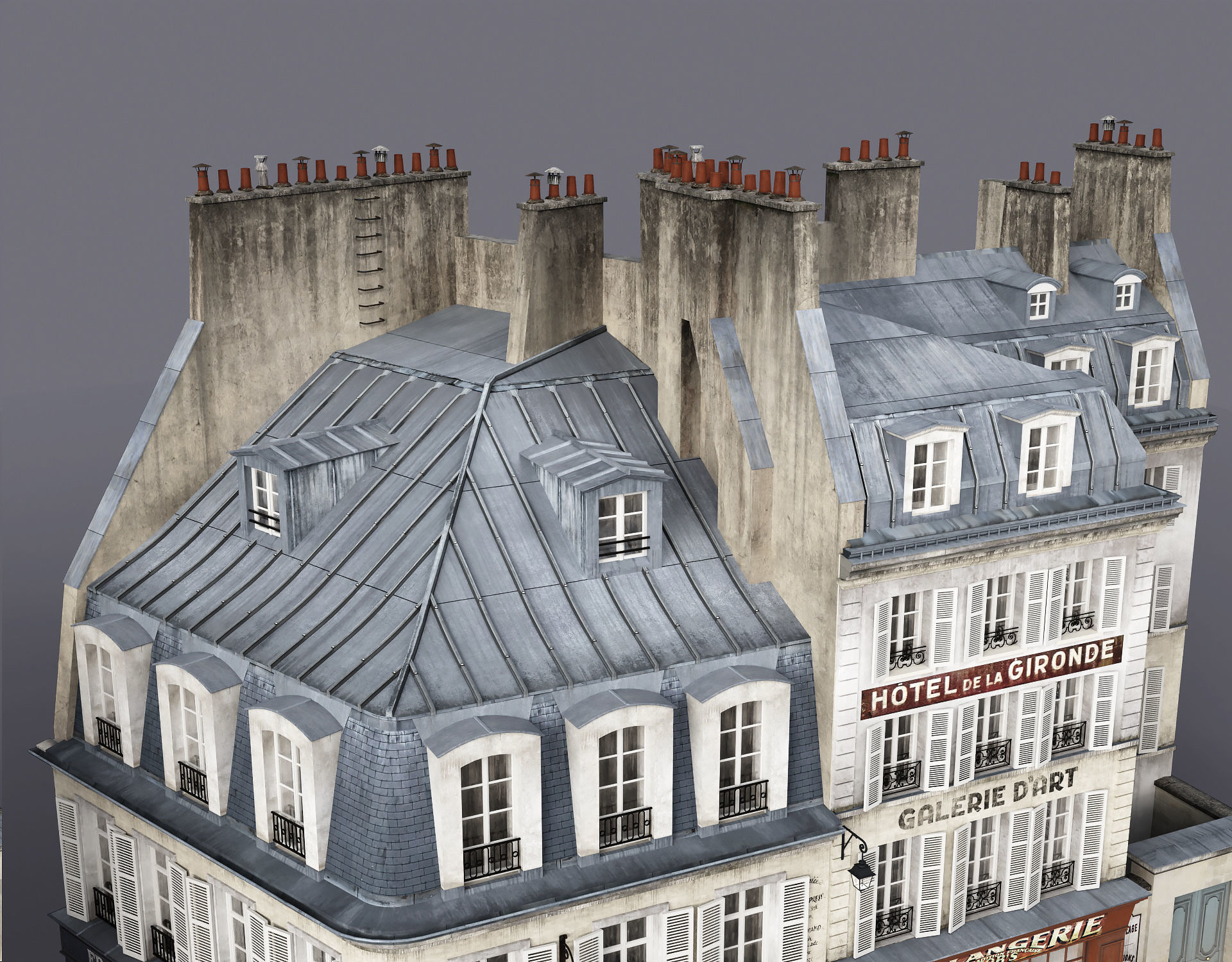 Paris a lancienne Low-poly 3D model_14