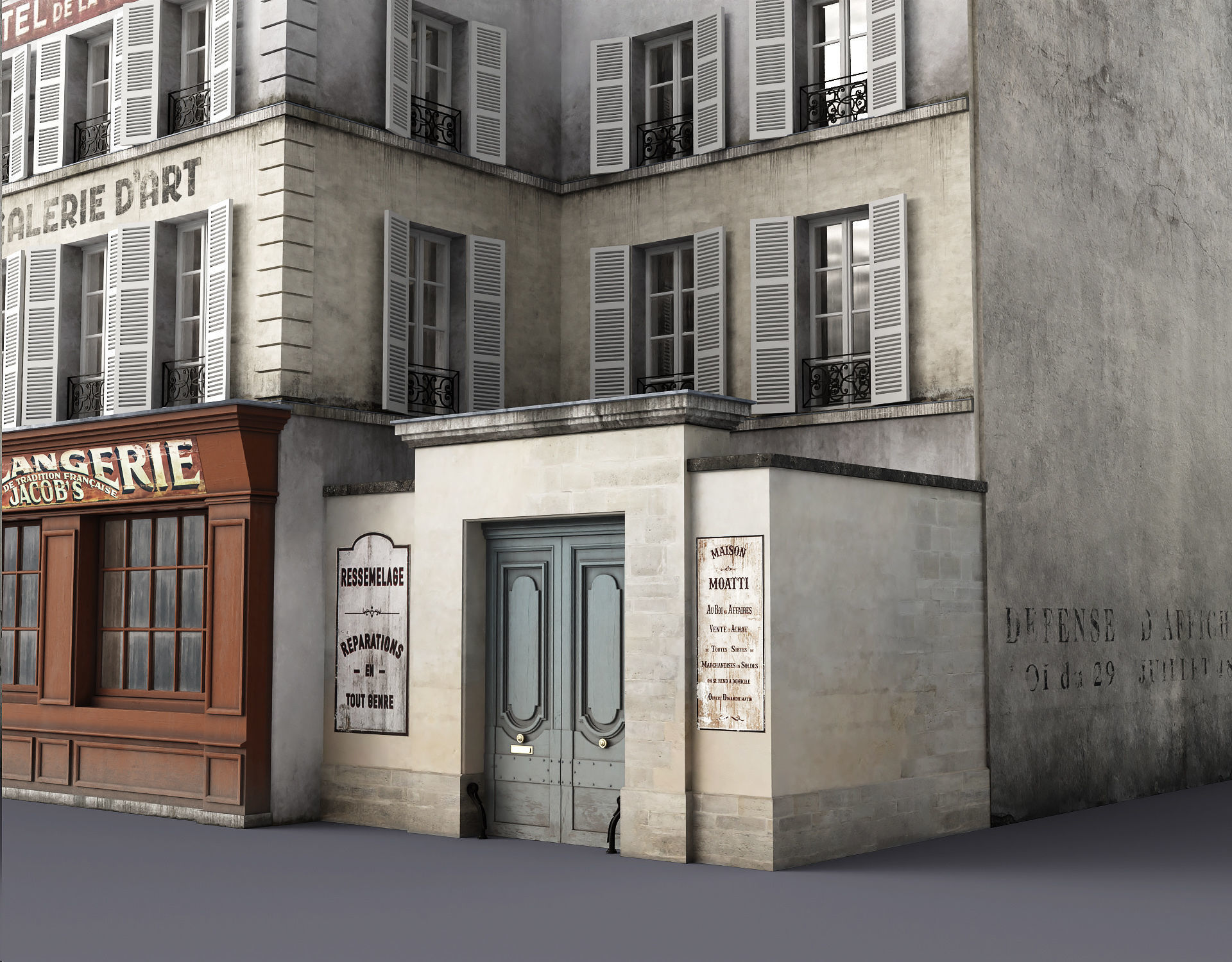 Paris a lancienne Low-poly 3D model_9