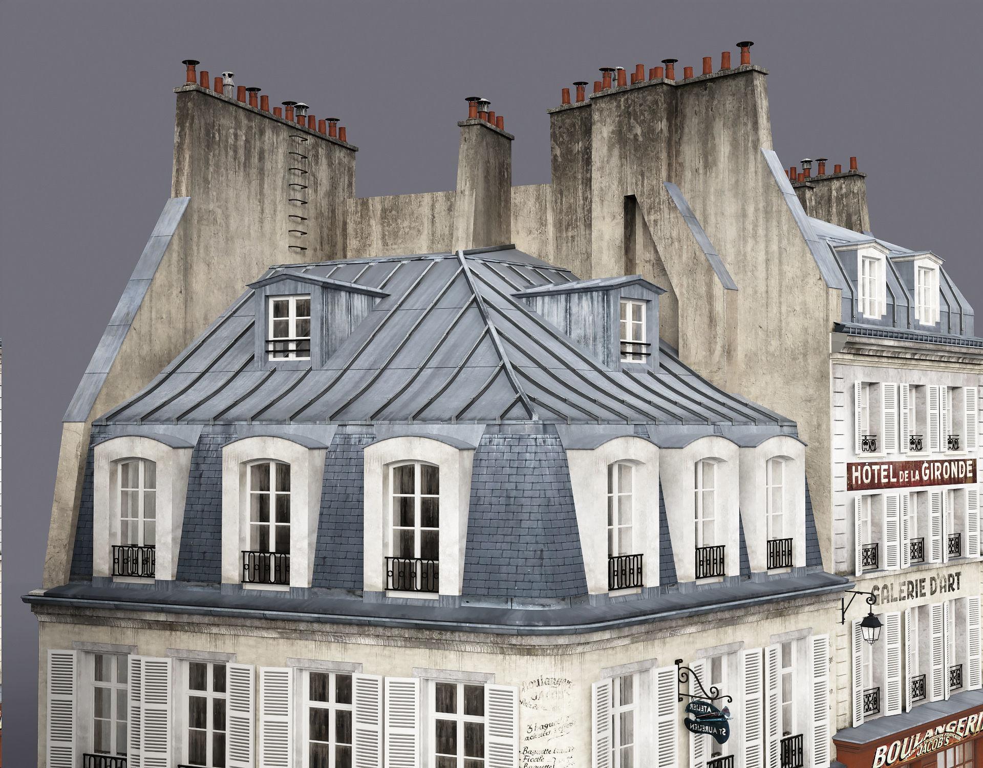Paris a lancienne Low-poly 3D model_19