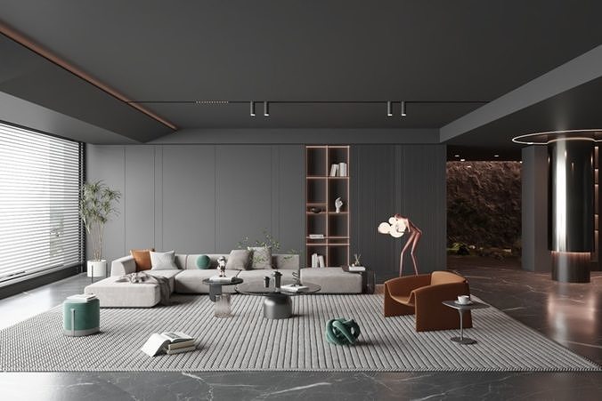 Modern living room-7 3D model