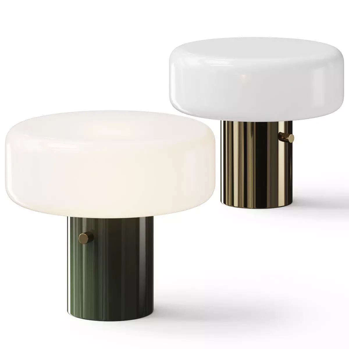 Pill High Gloss With Glass Shade By Bill Curry Table Lamp 3D model_0