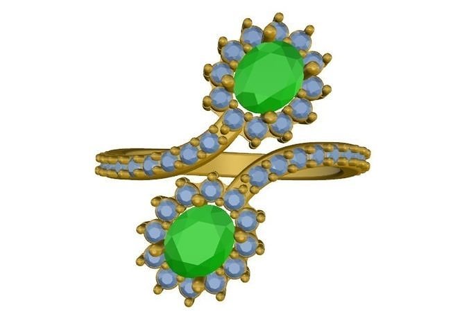 diamond ladies ring 3D print model