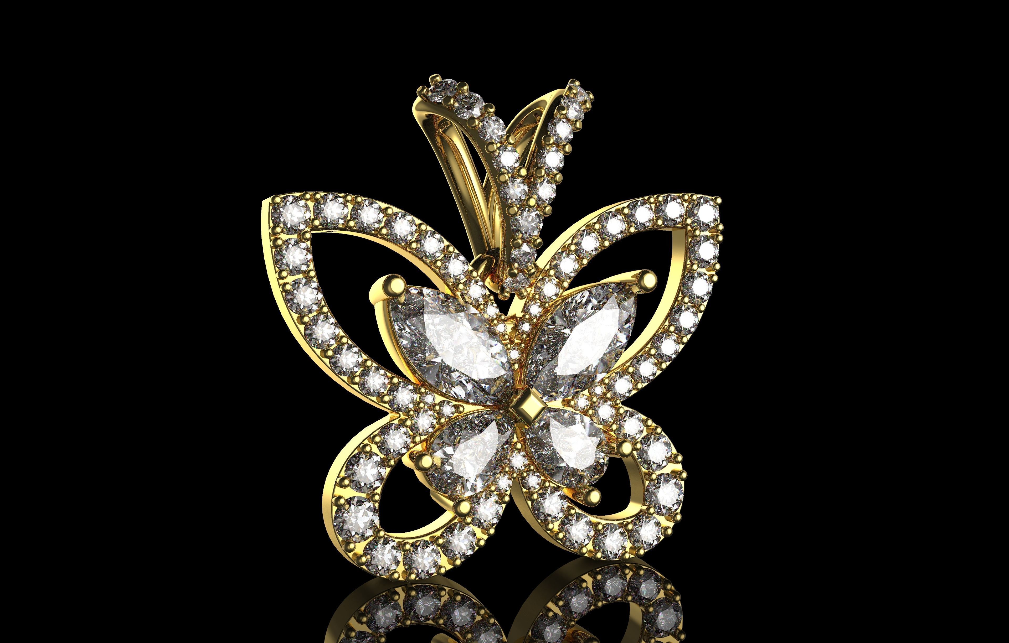 Butterfly Pendant Number 53 3D print model_2